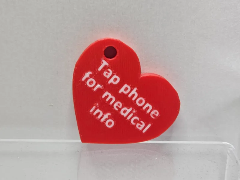 NFC keyring tag heart shaped - Medical information