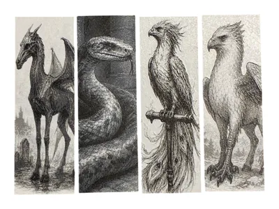 Harry Potter Magical Beast Bookmarks - The Phoenix