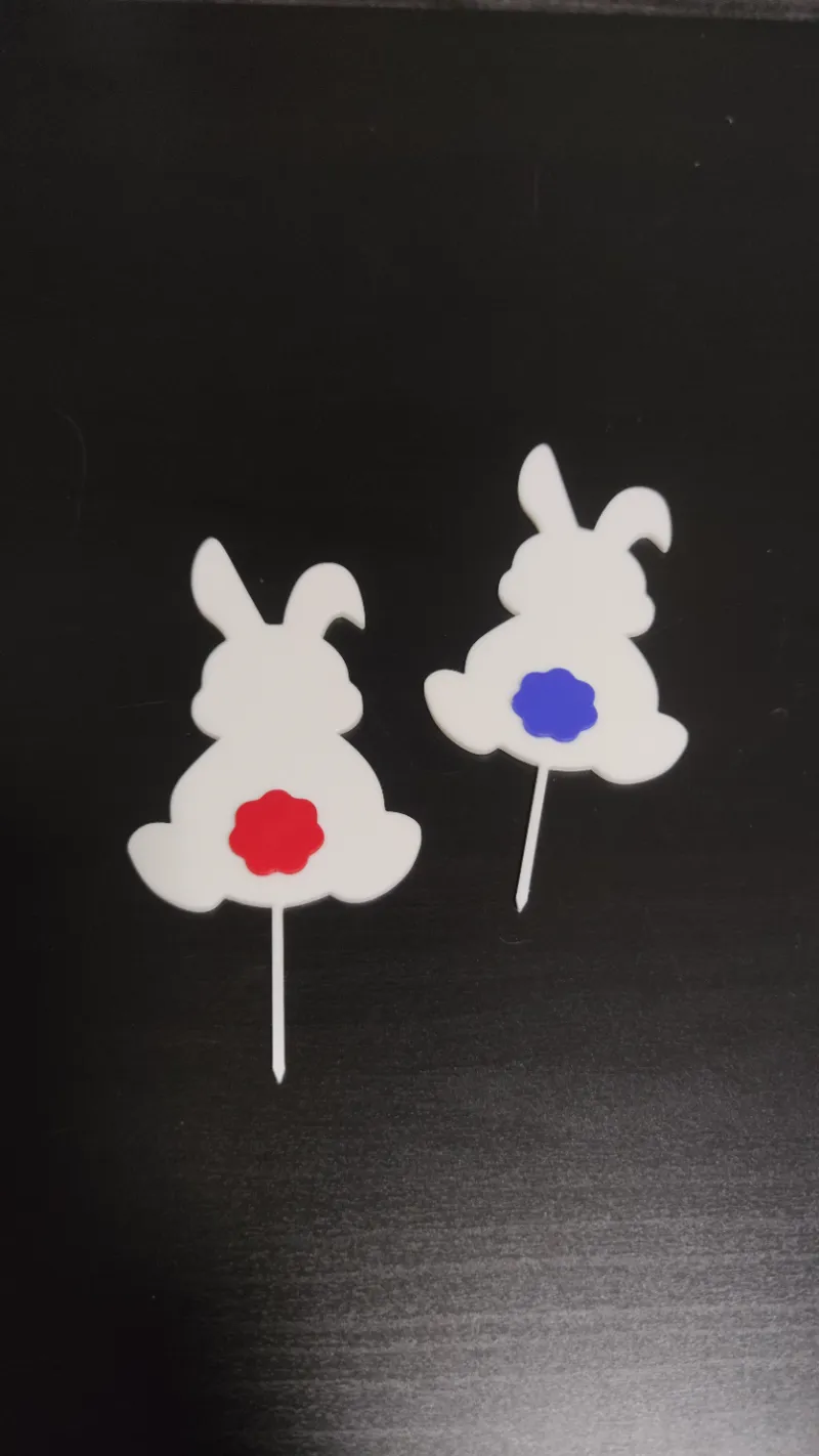 Easter bunny with colored tail