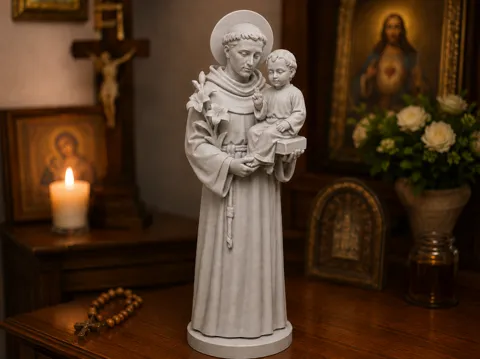 Figura decorativa: Sant’Antonio da Padova con Gesù Bambino - Sacra — referencia de MakerWorld