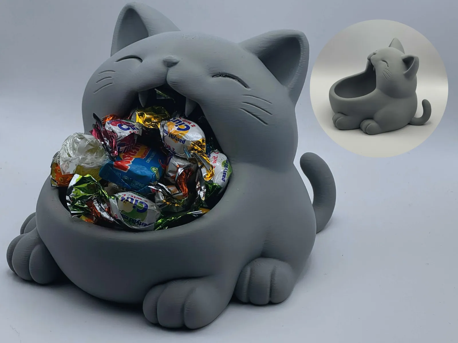 Miniatura 2 do modelo 3D Yawn Bowl Cat – cute storage kitty