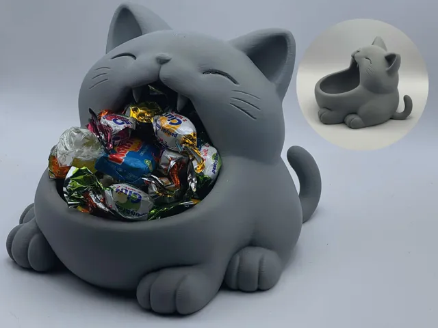 Yawn Bowl Cat – cute storage kitty