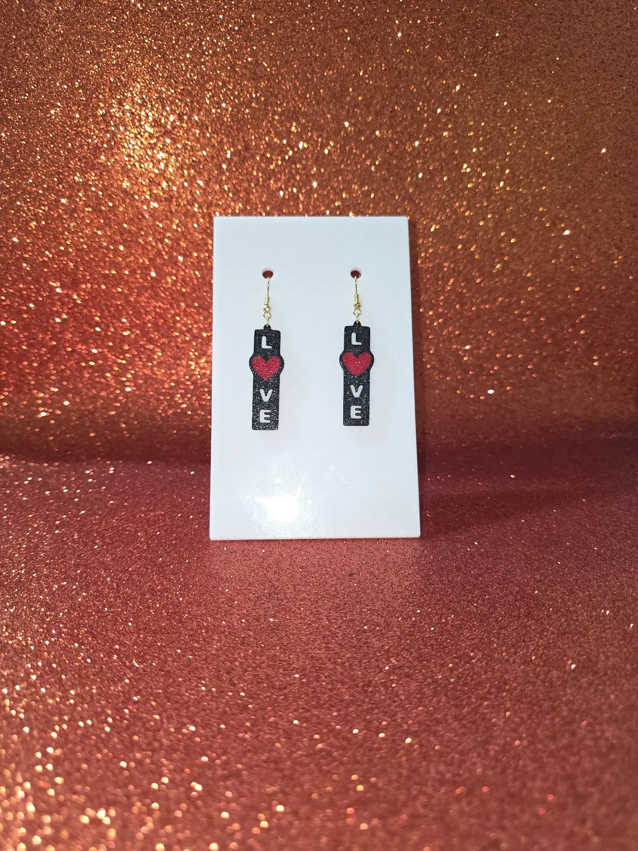 Love sign earrings view 2