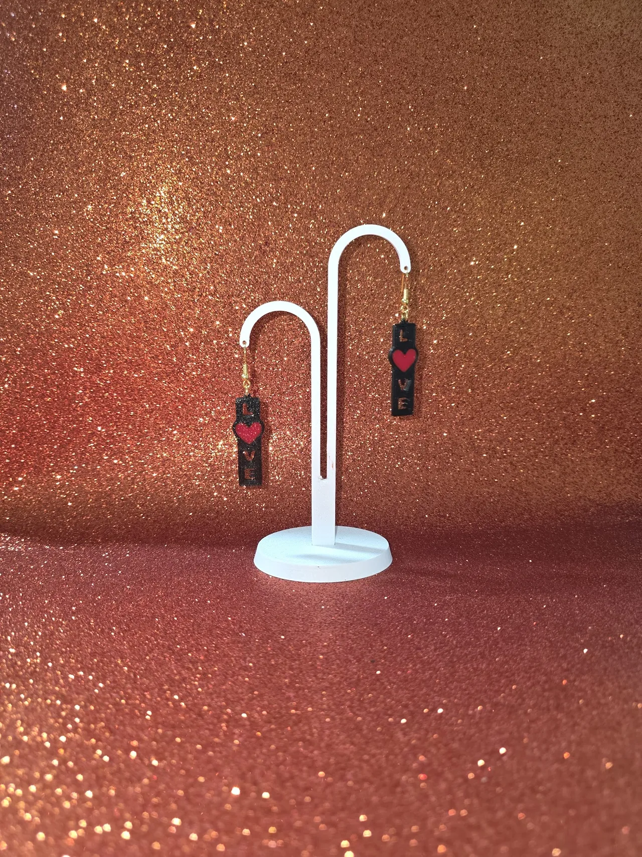 Love sign earrings view 3