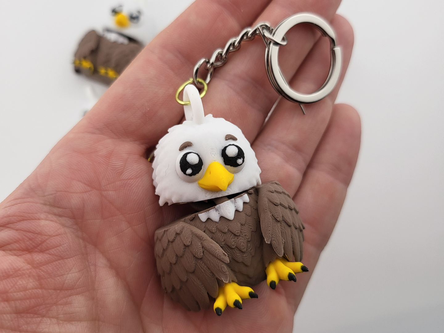 Cute Bald Eagle Flexi Keychain Articulated Toy