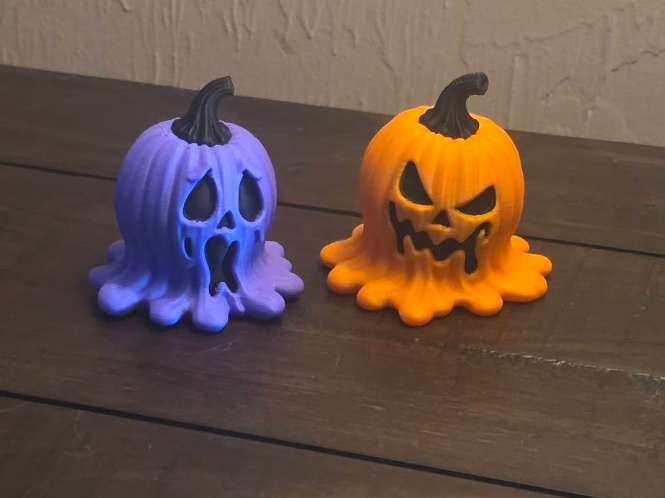 Dual Halloween Spooky Melted Face Pumpkin - 1