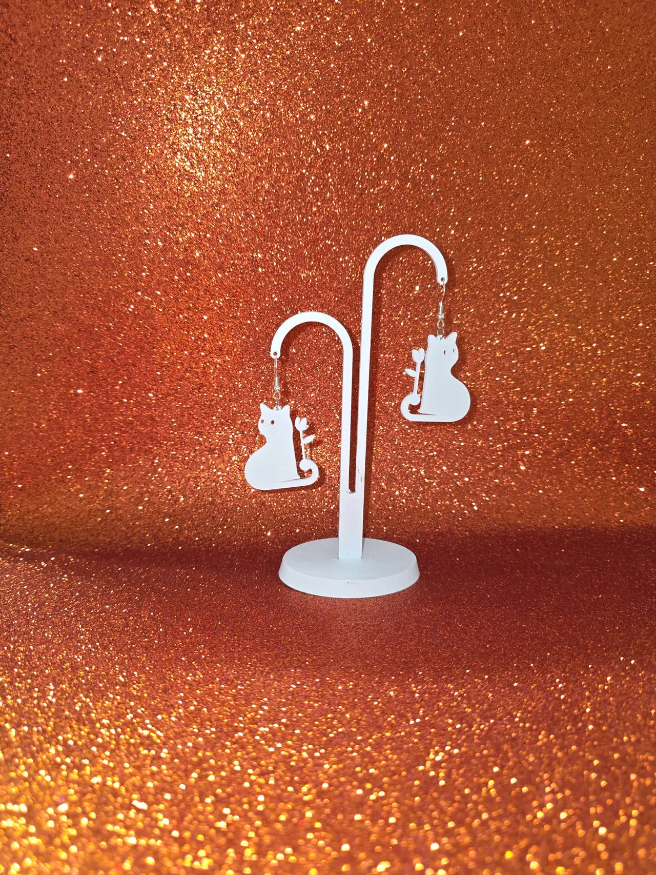 Romantic cat earrings view 3