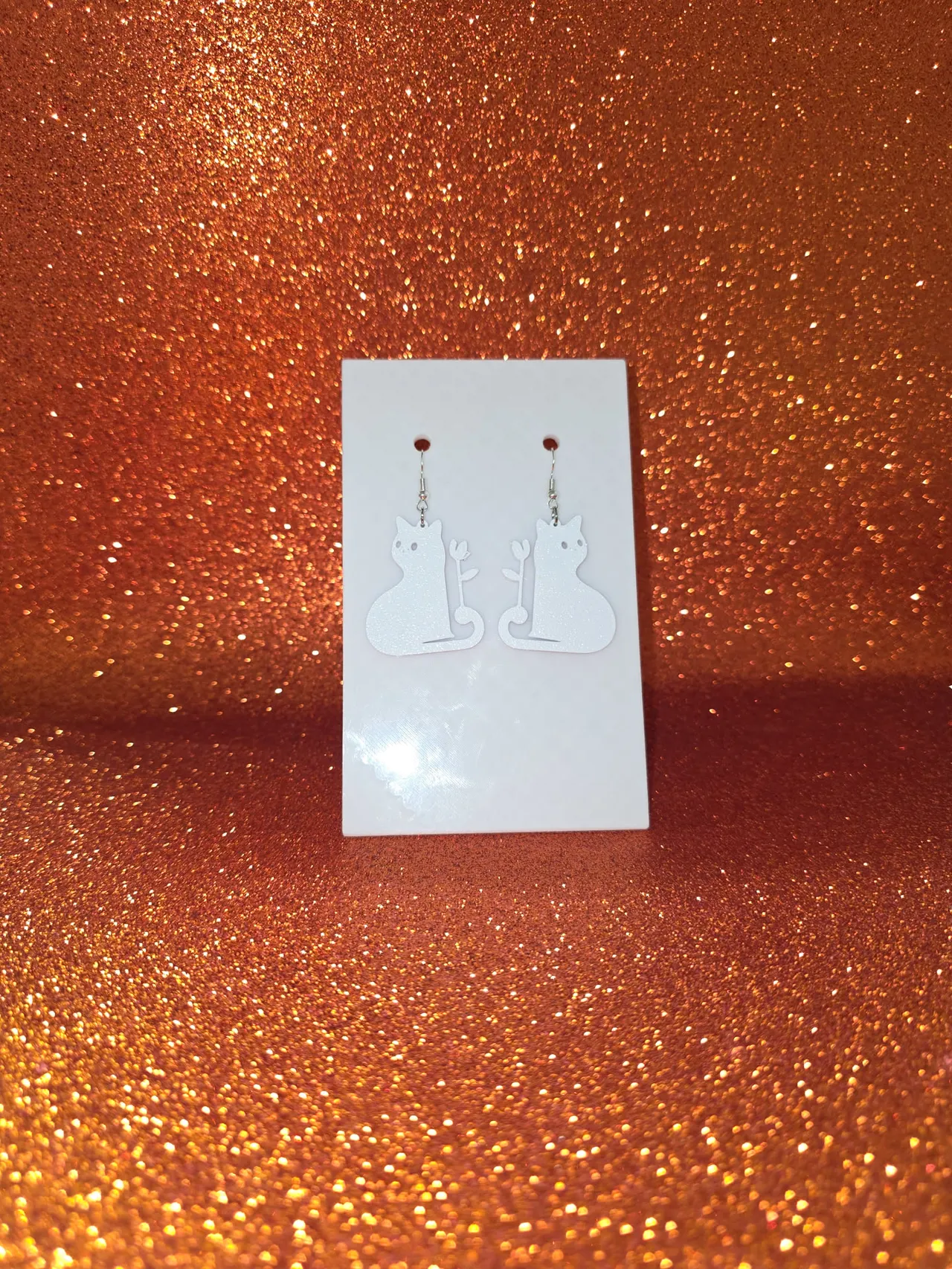 Romantic cat earrings view 2