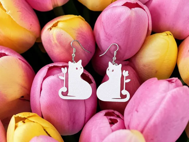 Romantic cat earrings