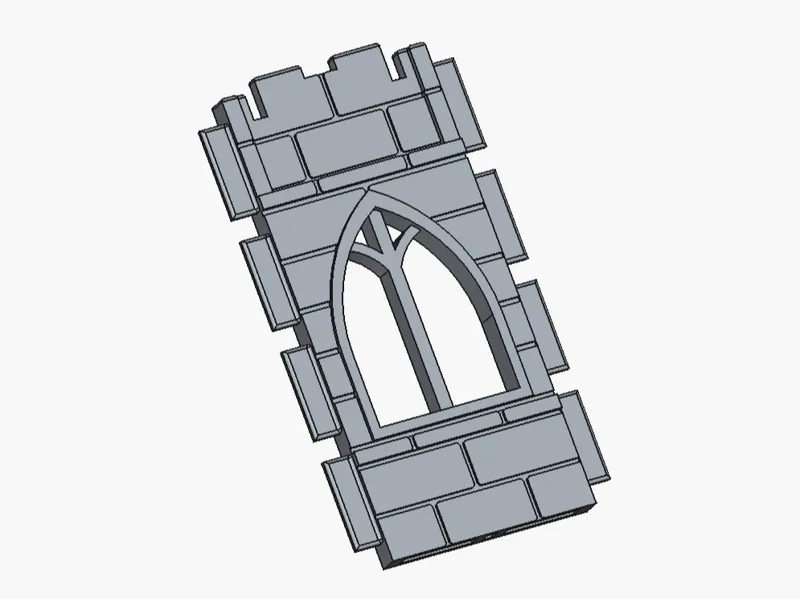 Wand für Playmobil Burg mit Spitzbogenfenster