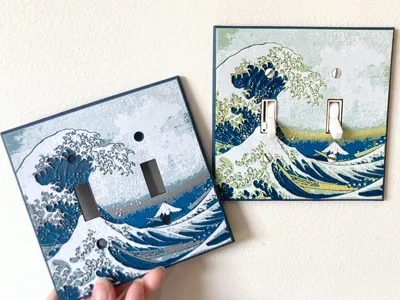 Great Wave off Kanagawa Double Light Switch Cover