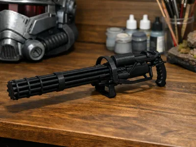Detailed sci-fi style Minigun