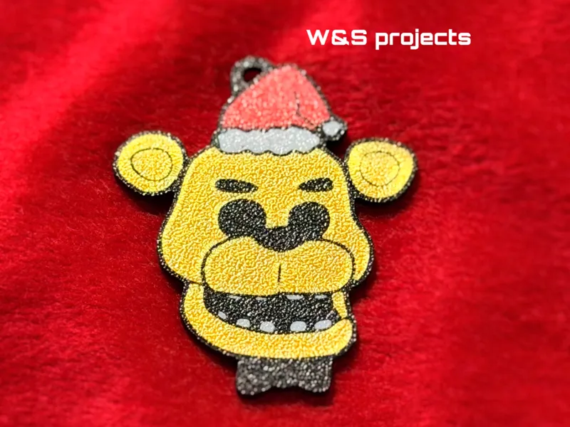 Golden Freddy chrismas Keychain