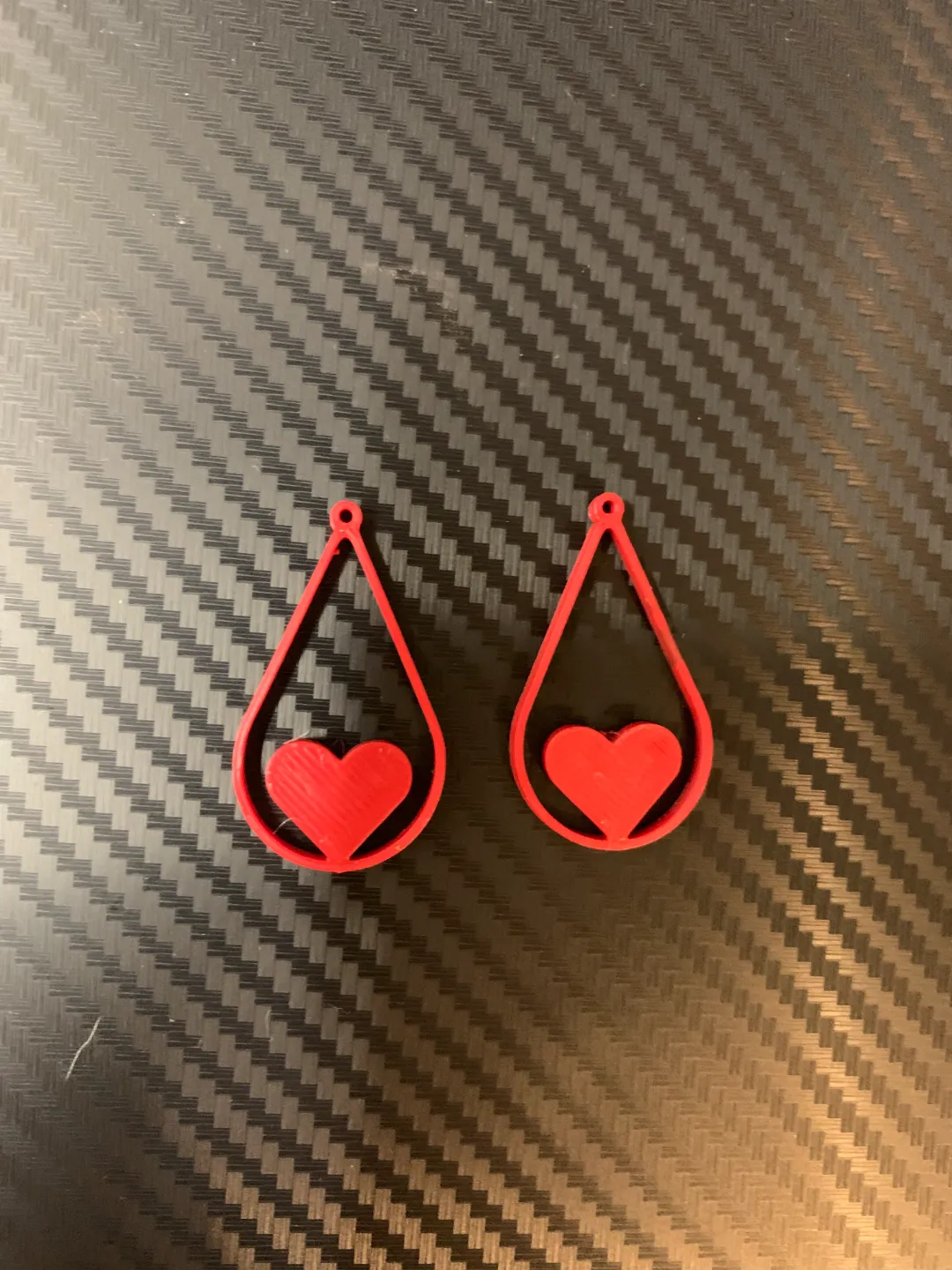 Heart earrings view 2