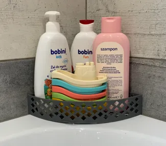 Quarter-Circle Diamond Bath Organizer Basket