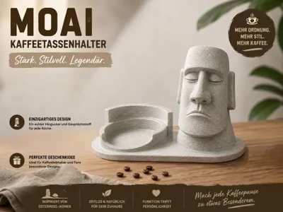 MOAI Head Coffee Cup Holder
