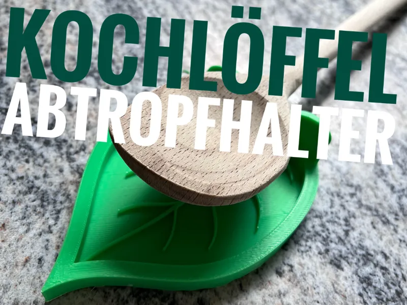 Halter für einen Kochlöffel in Blattform