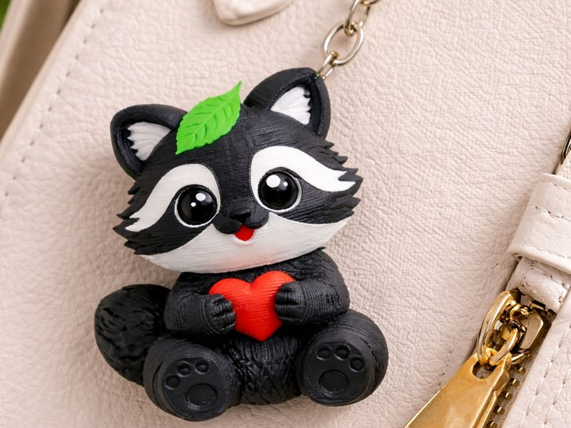 Love Raccoon – Cute 3D Printed Backpack Charm