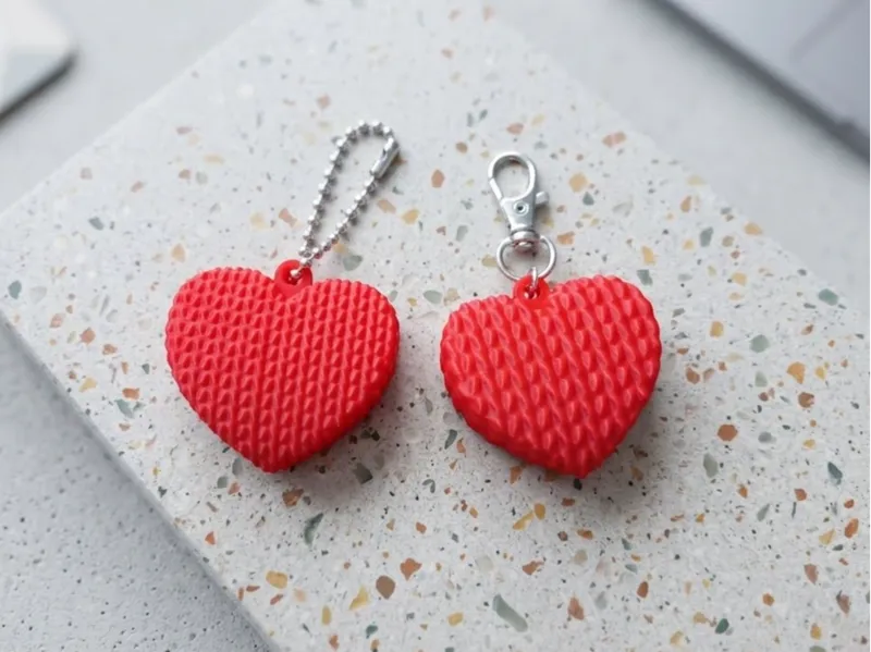 Knitted heart keychain