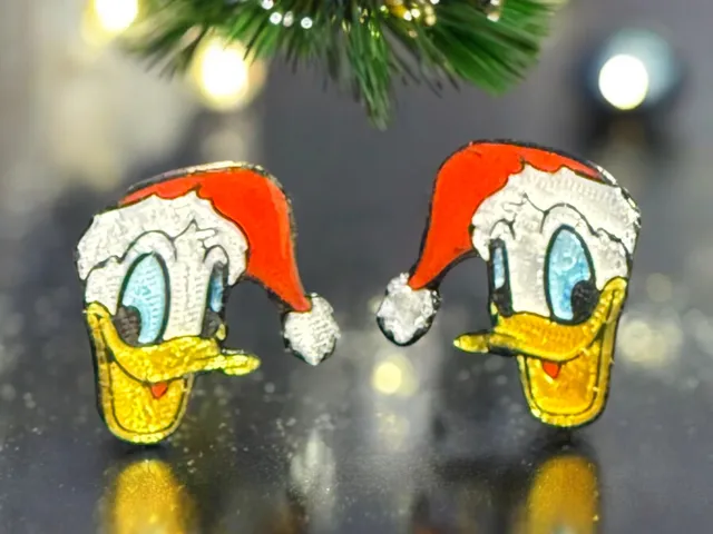 Donald Duck Christmas Earrings