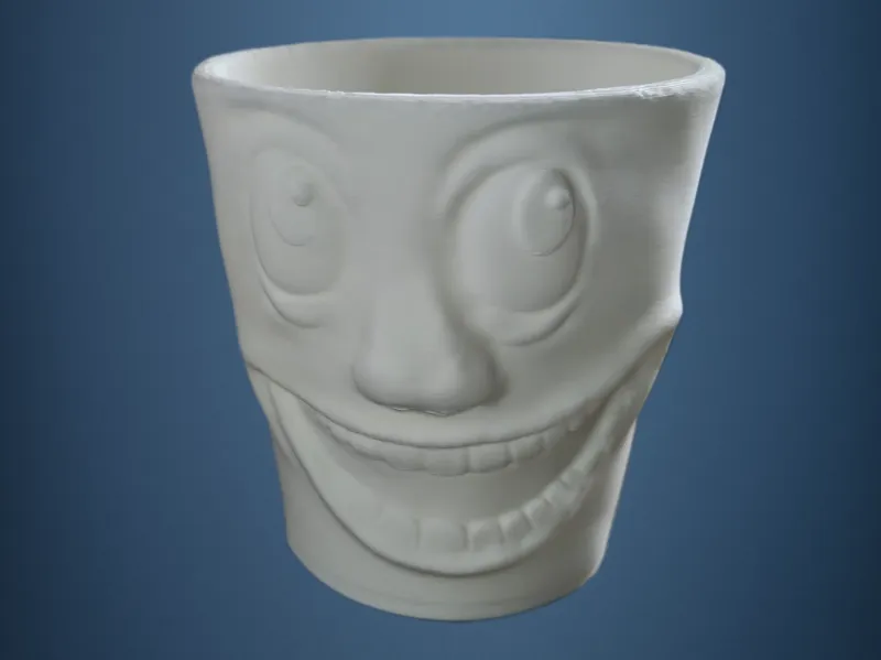 Happy Face Plant Pot (No Supports, Easy Print)