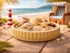 Medium Round Ribbed Bowl Contour „VELA“ – Maritime Summer