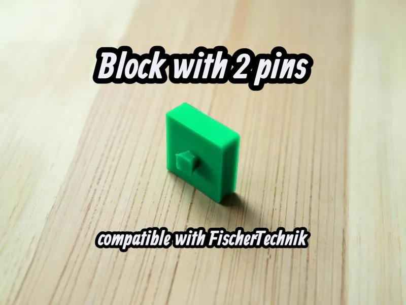 Block mit 2 Pins kompatibel mit FischerTechnik