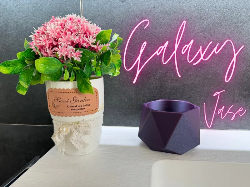 Galaxy hexagonal vase