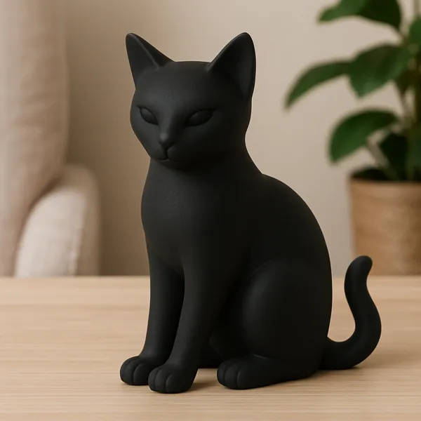 Figurine chat noir moderne