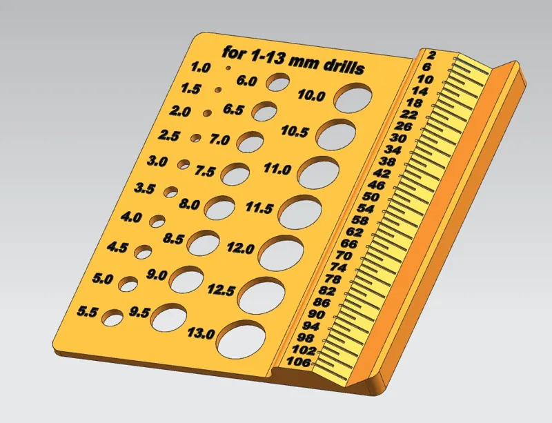 Drill Gauge card 1-13 mm