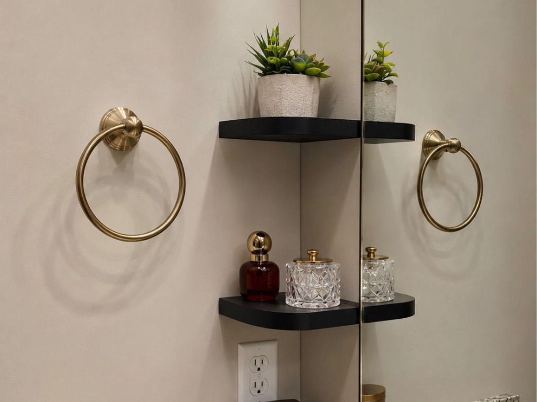 Minimal Bathroom Corner Shelf