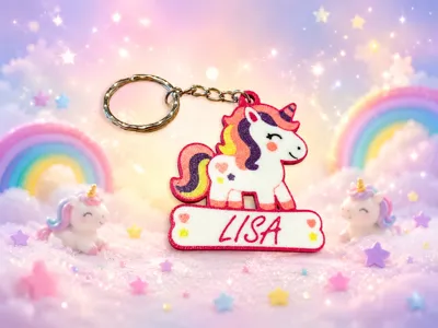 Personalized Unicorn Name Keychain