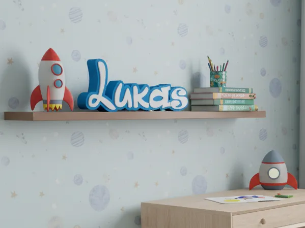 Lukas Lettering Lukas Nameplate Lettering - Free 3D Print Model - MakerWorld