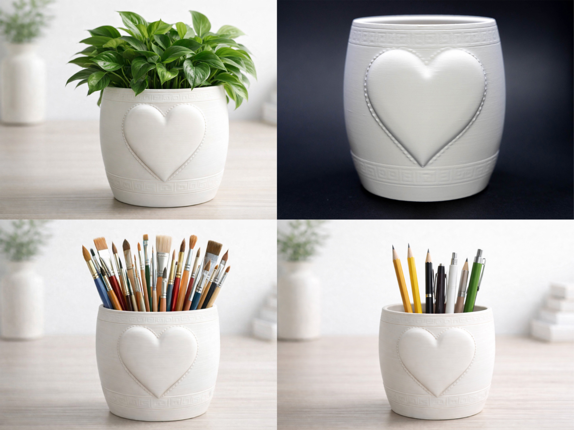 heart pen cup organizer / planter 