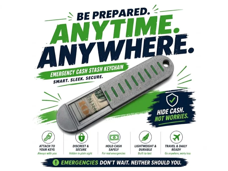 Emergency Cash Stash Keychain