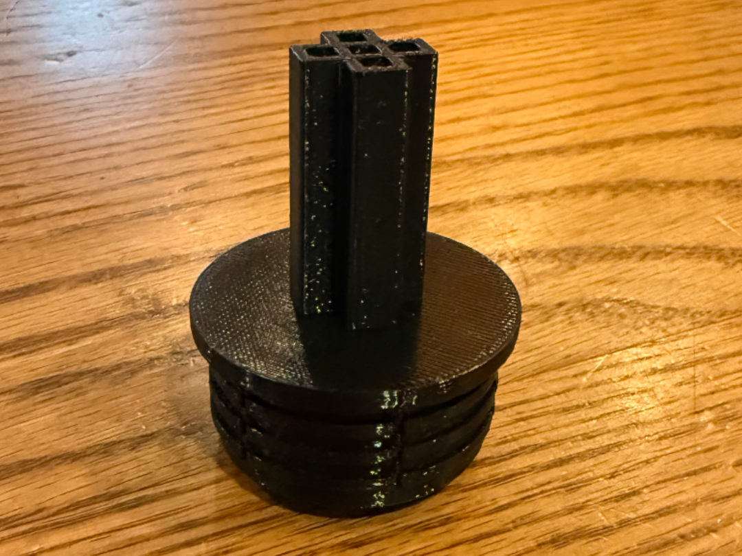 Round Tube End Cap with Cross Mount — 1.5" Pipe