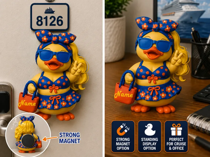 Beach Blonde Duck Magnet & Desk Display