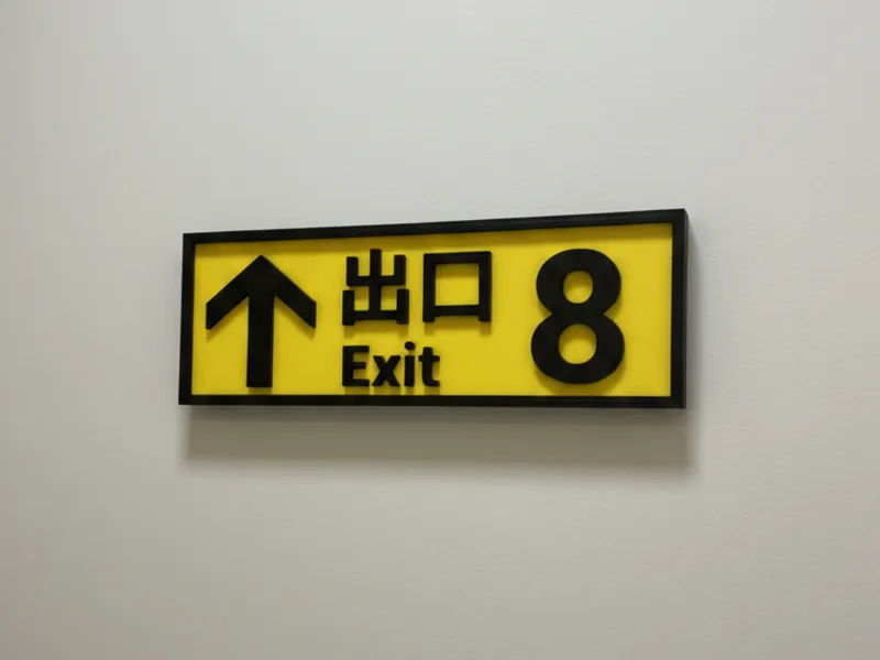 Exit 8: Japanese Underground Station Sign