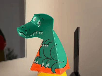 Dinosauro che ti guarda, bellissimo effetto ottico