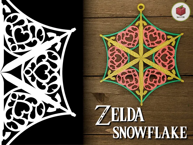 Zelda Snowflake Ornament - Heart Container
