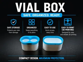 Vial Box Container 2x 3ml & 10ml + 3ml container