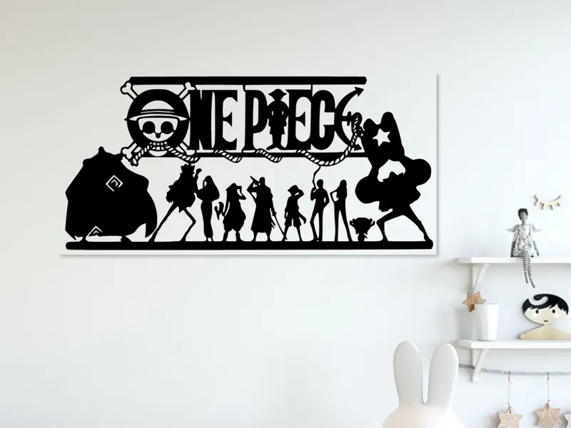 One Piece silhouette 2d wall art home decor