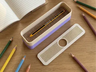 FUDE 筆 Minimal Pencil Case with Mesh Lift-Off Lid