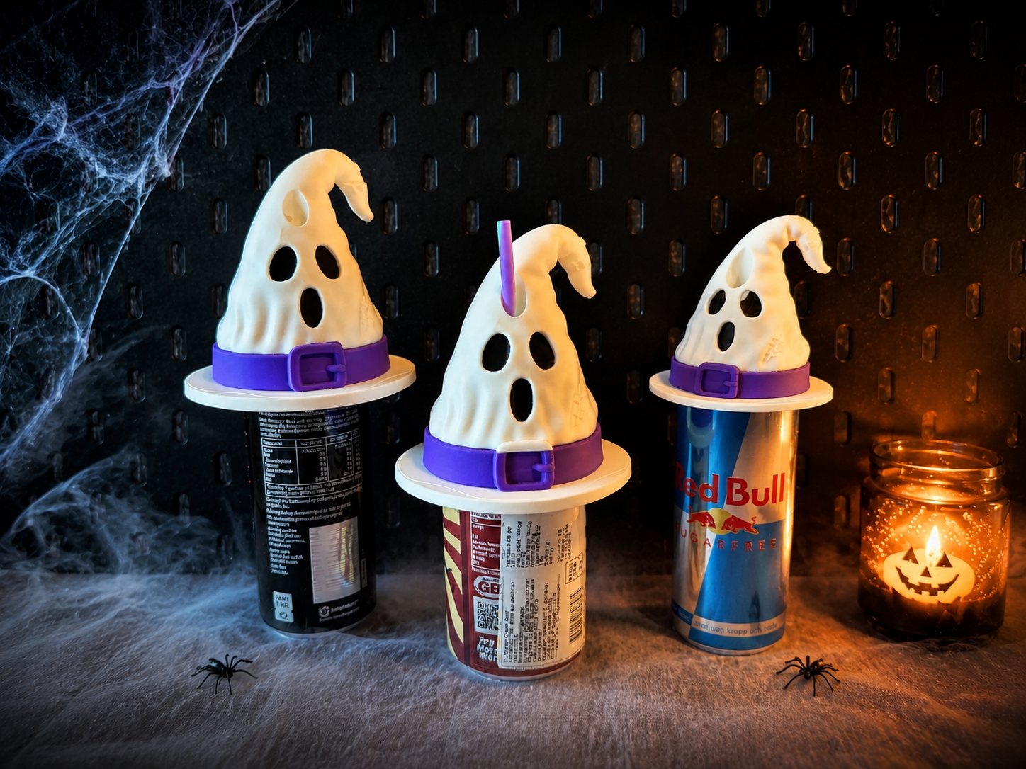 Ghost Witch Hat Can Topper Slim & Standard Cans - 1