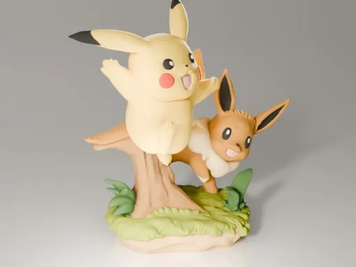 Pikachu e Evee Boneco Pokemon