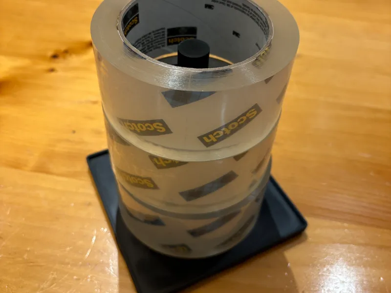 Gridfinity compatible packing tape storage
