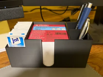 Notepad holder with pen and cleaning cloth holder