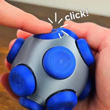 Objeto manipulable: 14-Sided Clicker Ball Fidget - Clicky Switch Ready — vista de referencia 3