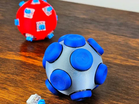 Objeto manipulable: 14-Sided Clicker Ball Fidget - Clicky Switch Ready — referencia de MakerWorld
