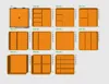 Set of 10 boxes 170x170mm